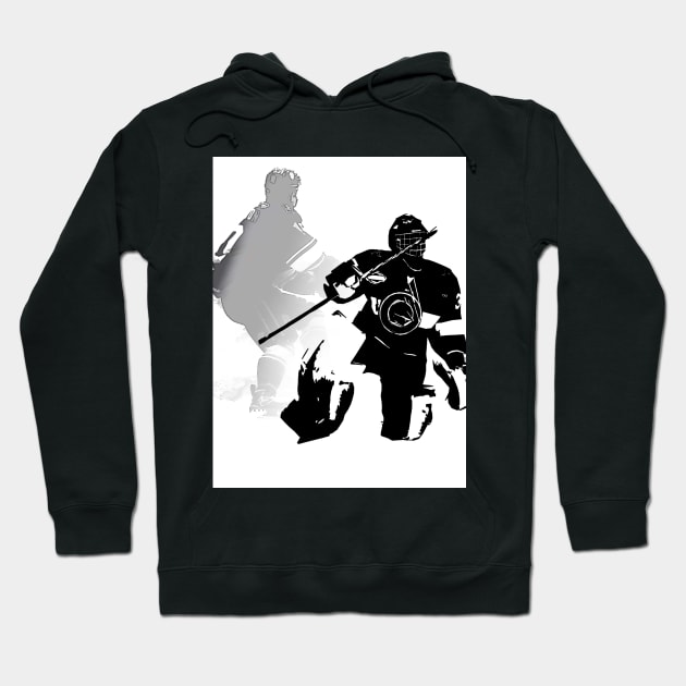 Ice Hockey Season - Goalie and Forward Hoodie by Highseller